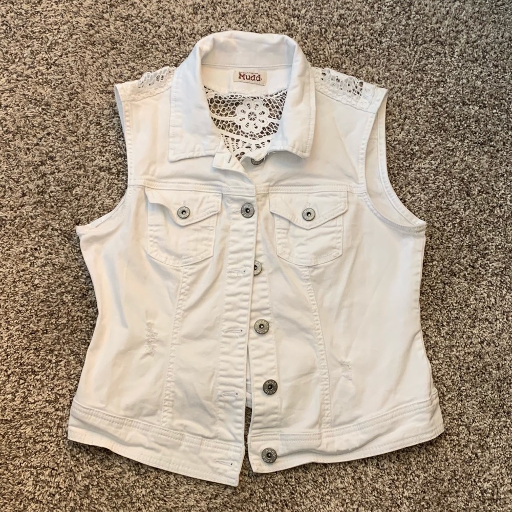 Mudd white jean vest